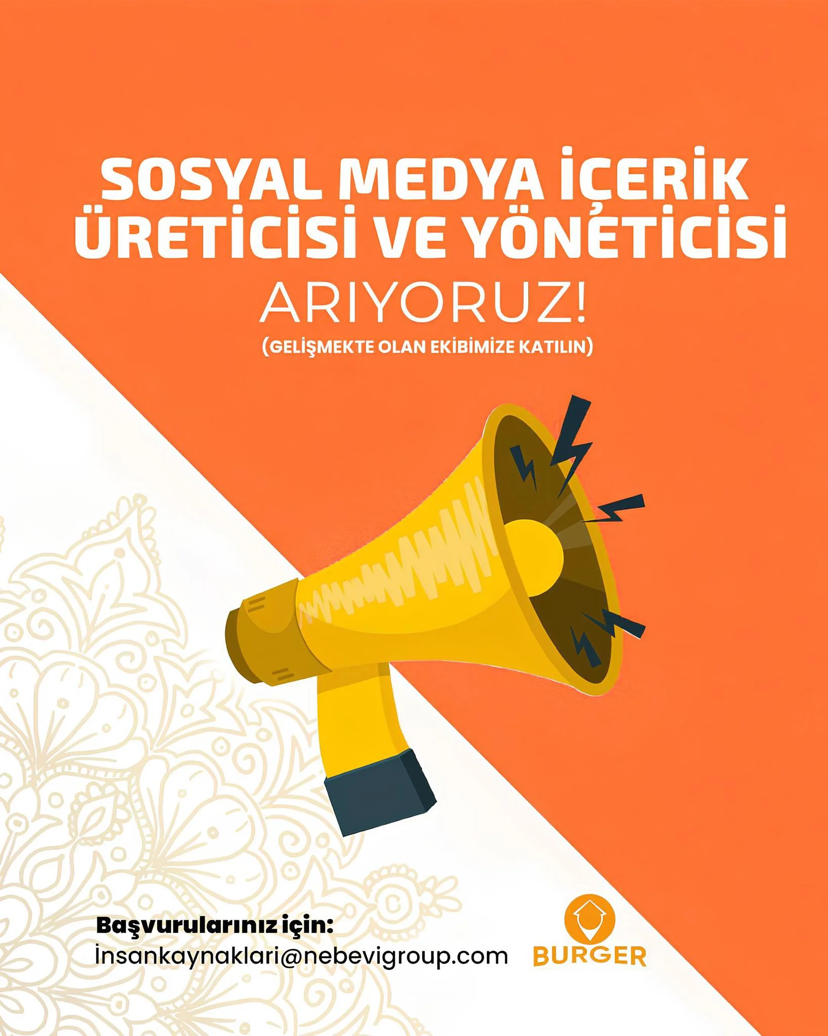 Sosyal Medya İçerik Üreticisi ve Yöneticisi arayanlar – Burger Evim Sosyal Medya İçerik Üreticisi ve Yöneticisi iş ilanları – Burger Evim